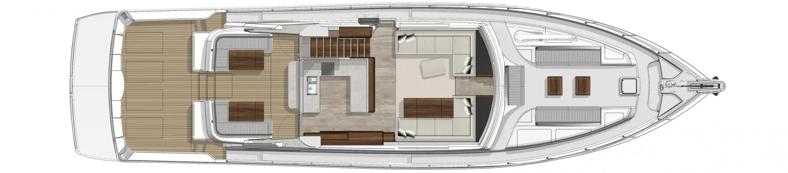 Riviera 72 Sports Motor Yacht Saloon with Optional Forward Deck